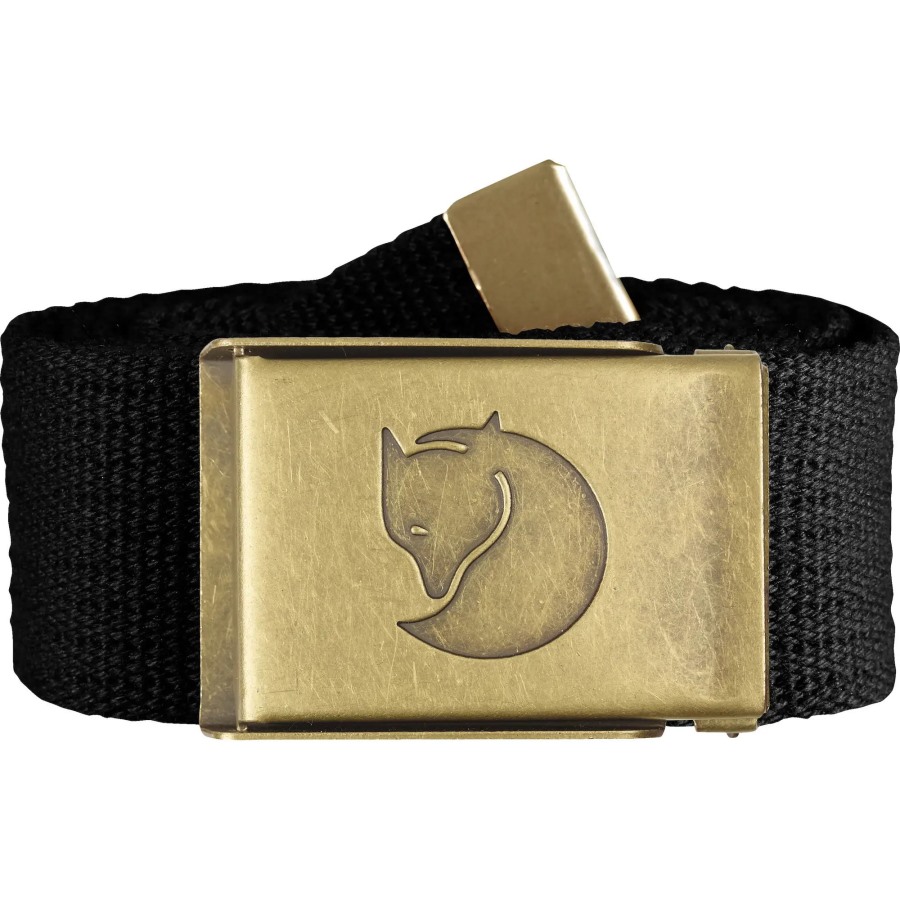 Fjällräven Black Canvas Brass Belt 4 Cm