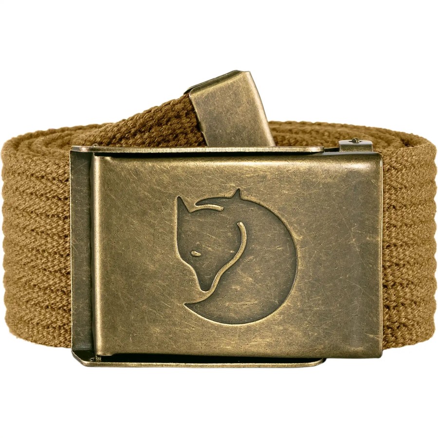 Buckwheat Brown Fjällräven Canvas Brass Belt 4 Cm