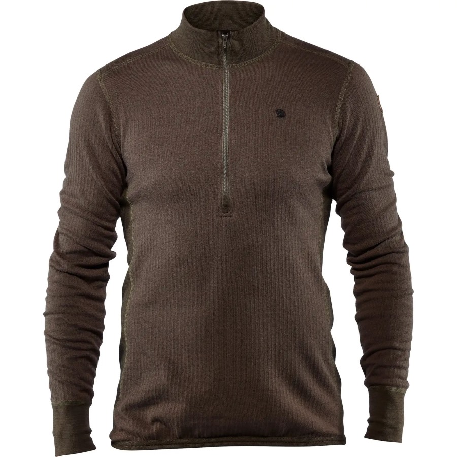 Fjällräven Dark Olive Värmland Woolterry Half Zip M
