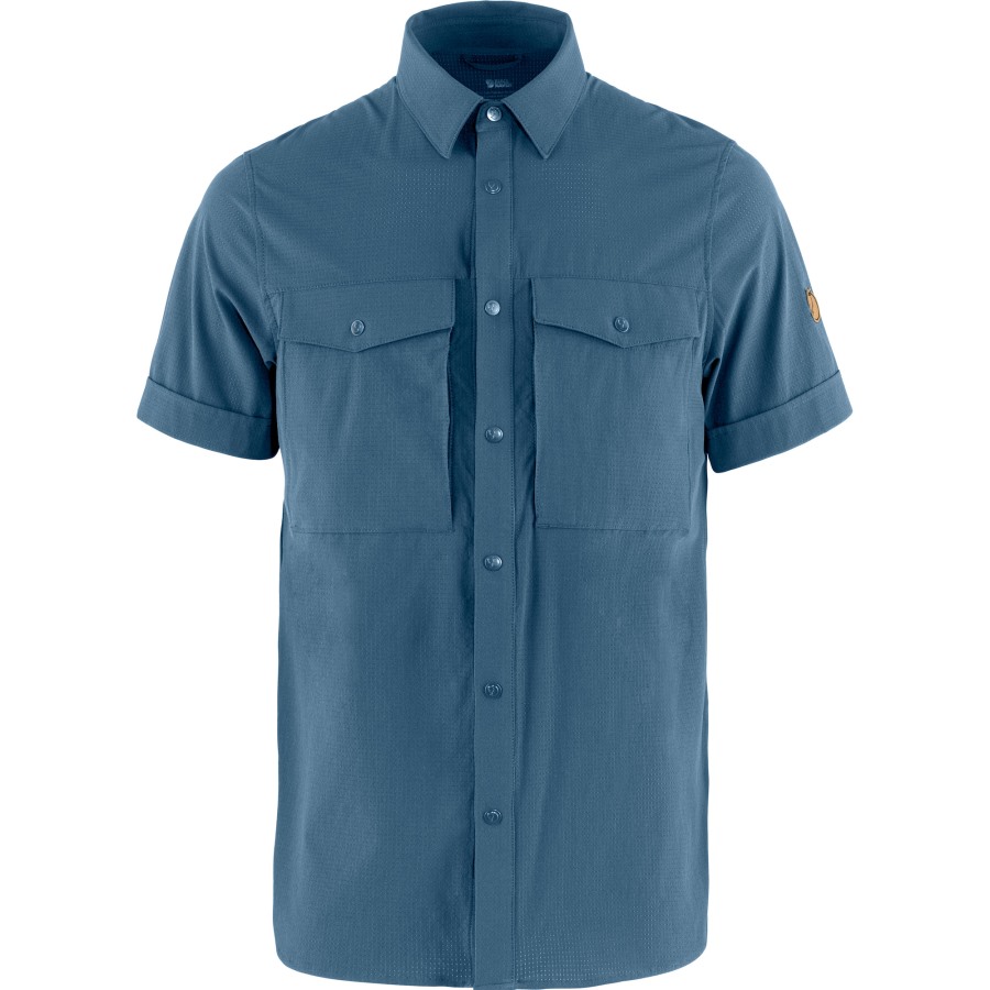 Abisko Trekking Shirt Ss M Fjällräven Uncle Blue