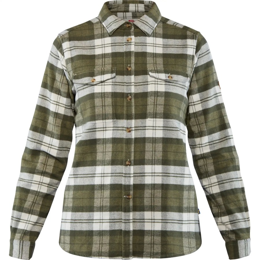 Fjällräven Brand Green Övik Heavy Flannel Shirt W