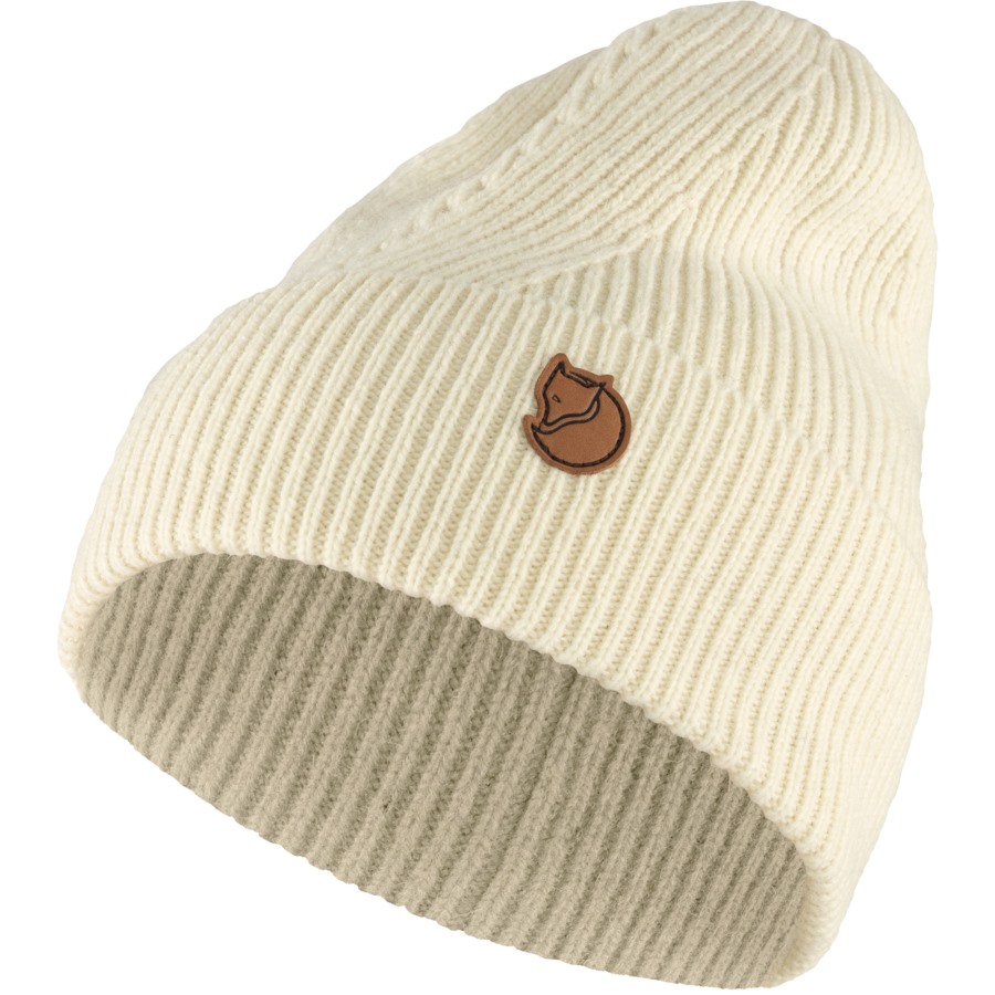 Chalk White Fjällräven Directional Rib Beanie