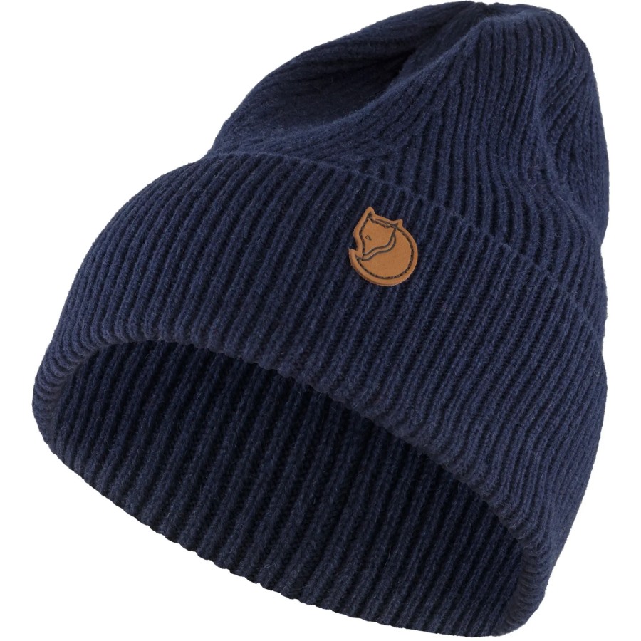 Dark Navy Directional Rib Beanie Fjällräven