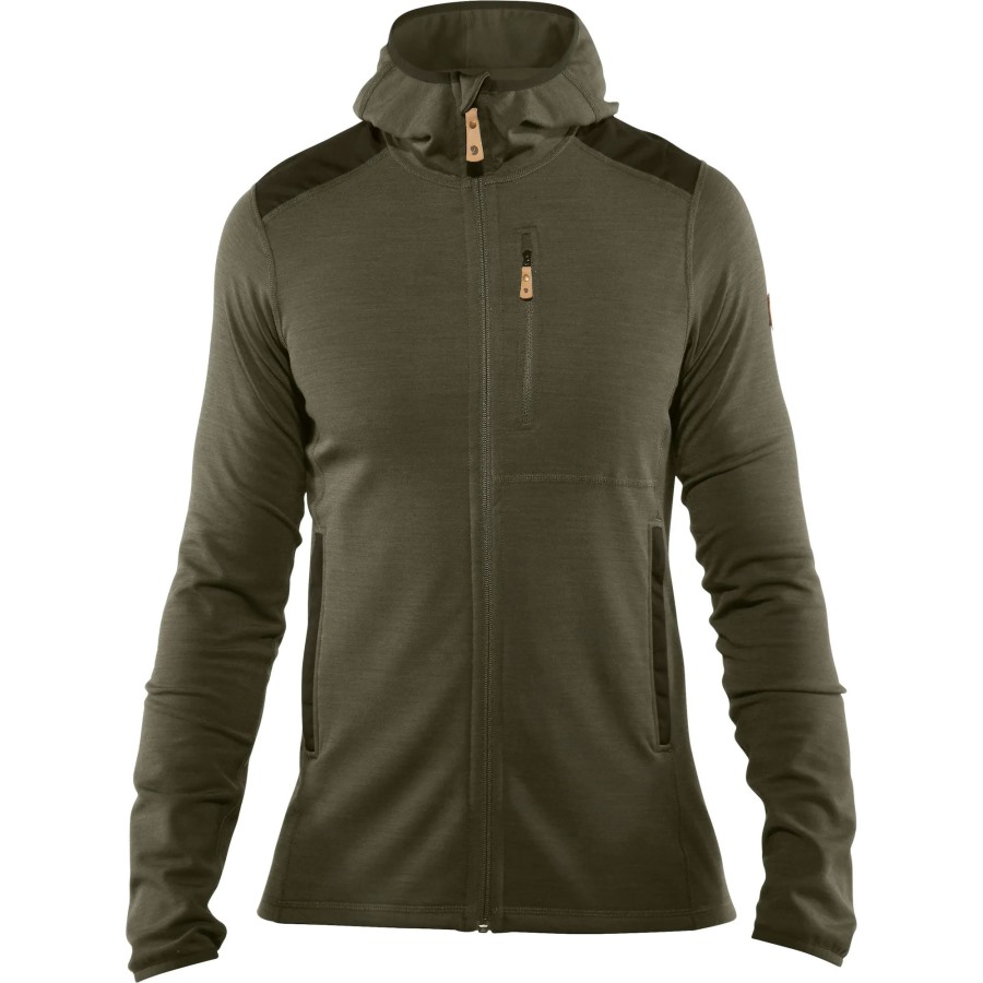 Laurel Green-Deep Forest Keb Fleece Hoodie M Fjällräven