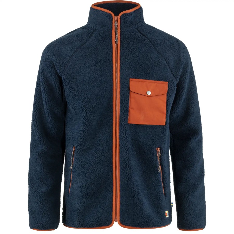 Vardag Pile Fleece M Navy-Autumn Leaf Fjällräven