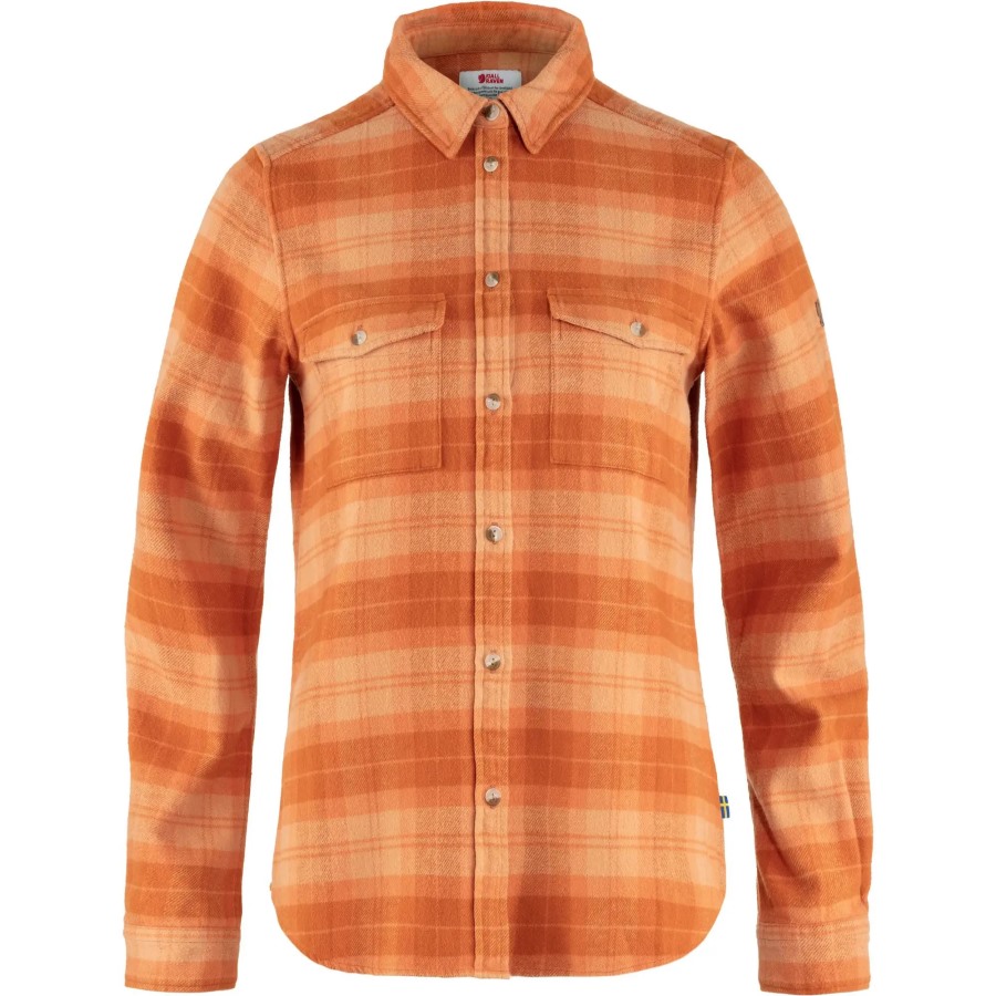 Fjällräven Brand Övik Heavy Flannel Shirt W Peach Sand-Desert Brown