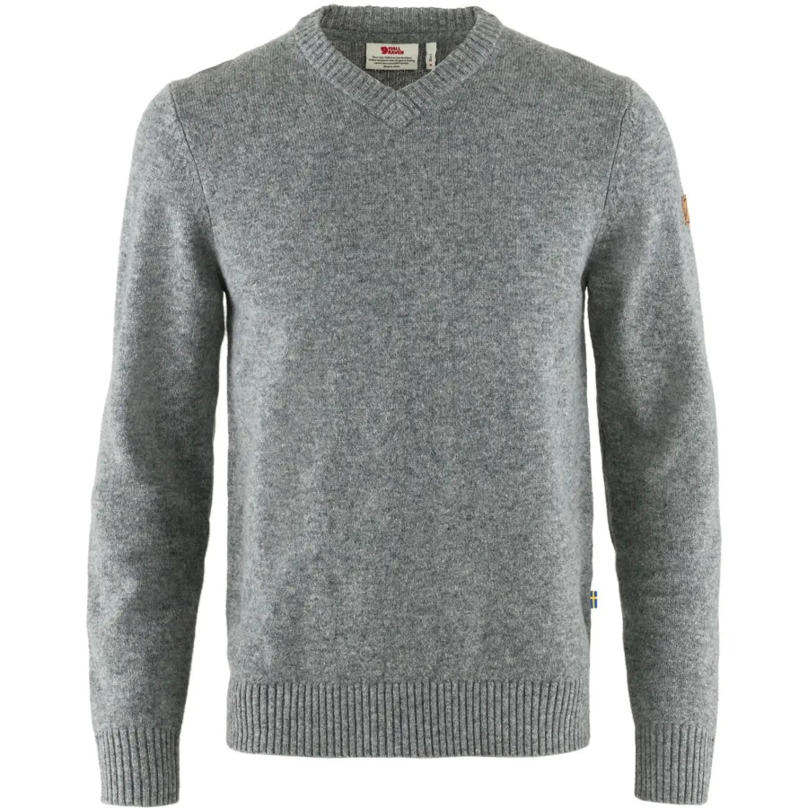 Grey Övik V-Neck Sweater M Fjällräven