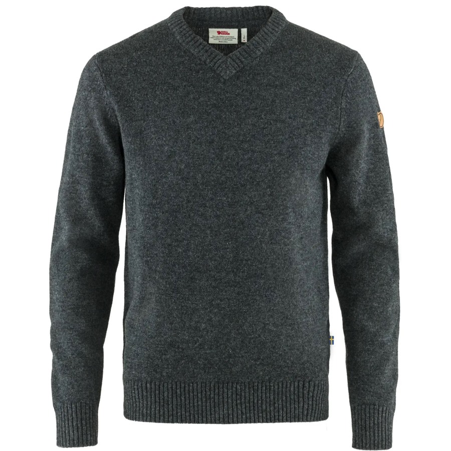Fjällräven Dark Grey Övik V-Neck Sweater M