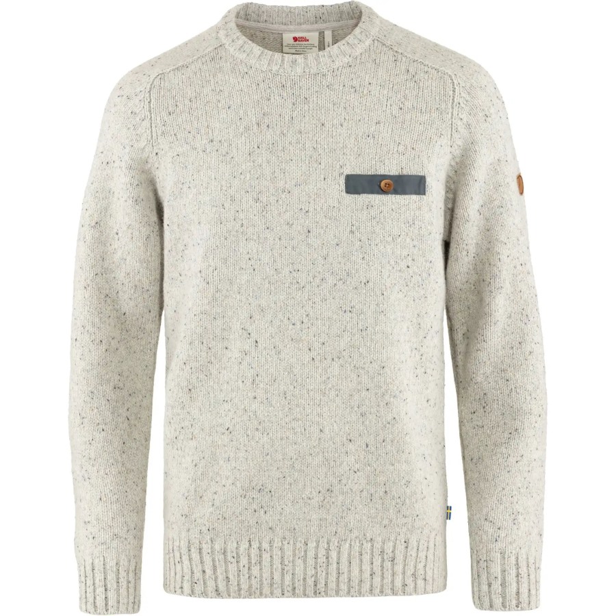 Chalk White Fjällräven Lada Round-Neck Sweater M