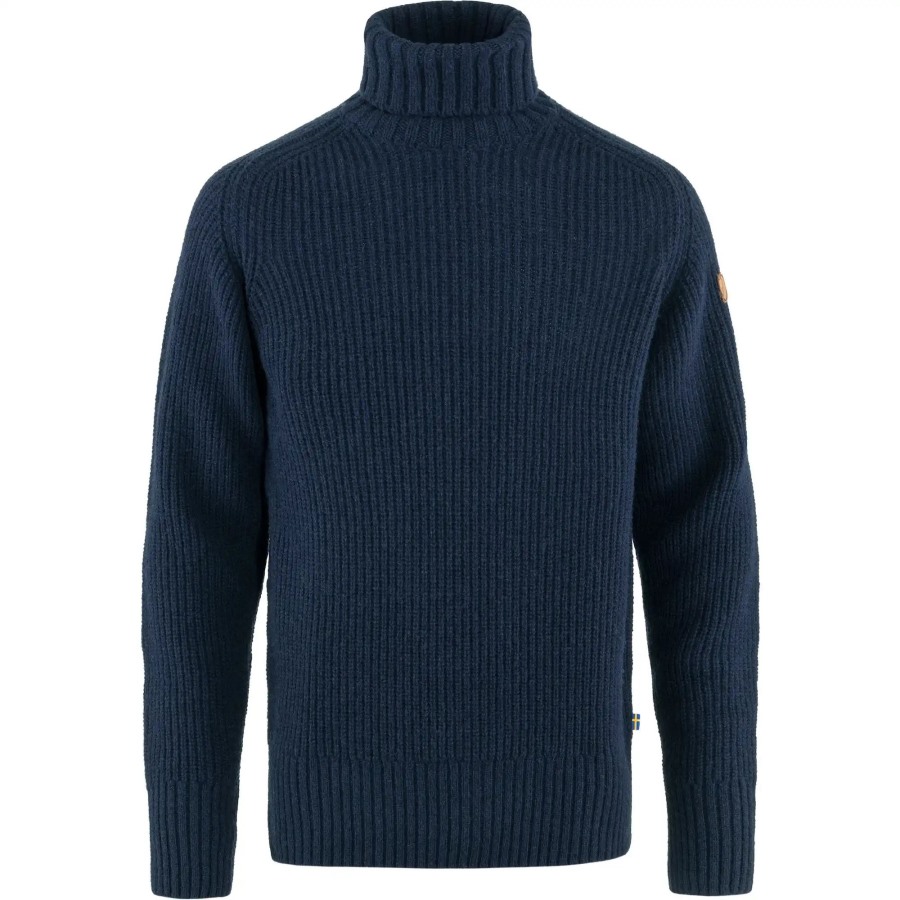 Dark Navy Övik Roller Neck Sweater M Fjällräven