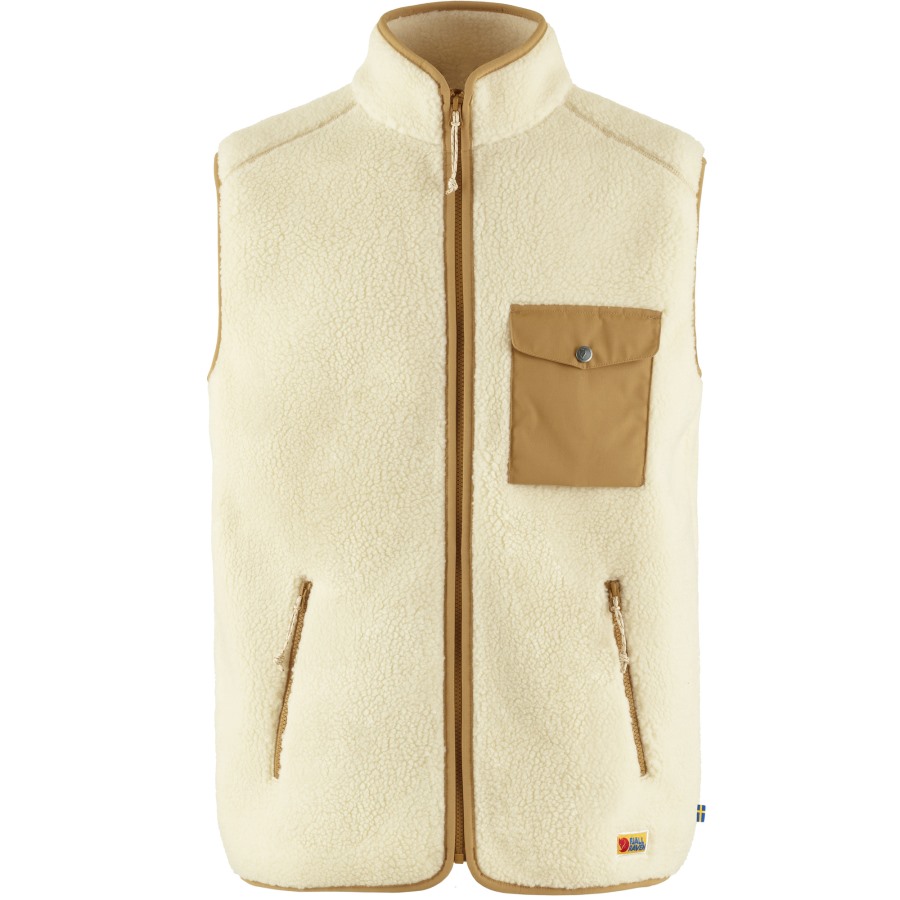 Vardag Pile Fleece Vest M Fjällräven Chalk White-Buckwheat Brown