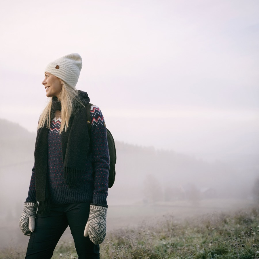 Fjällräven Grey Directional Rib Beanie
