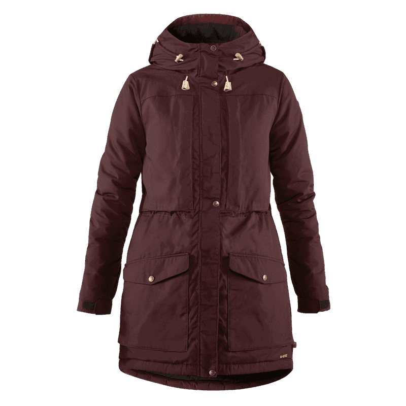 Singi Wool Padded Parka W Fjällräven Dark Garnet