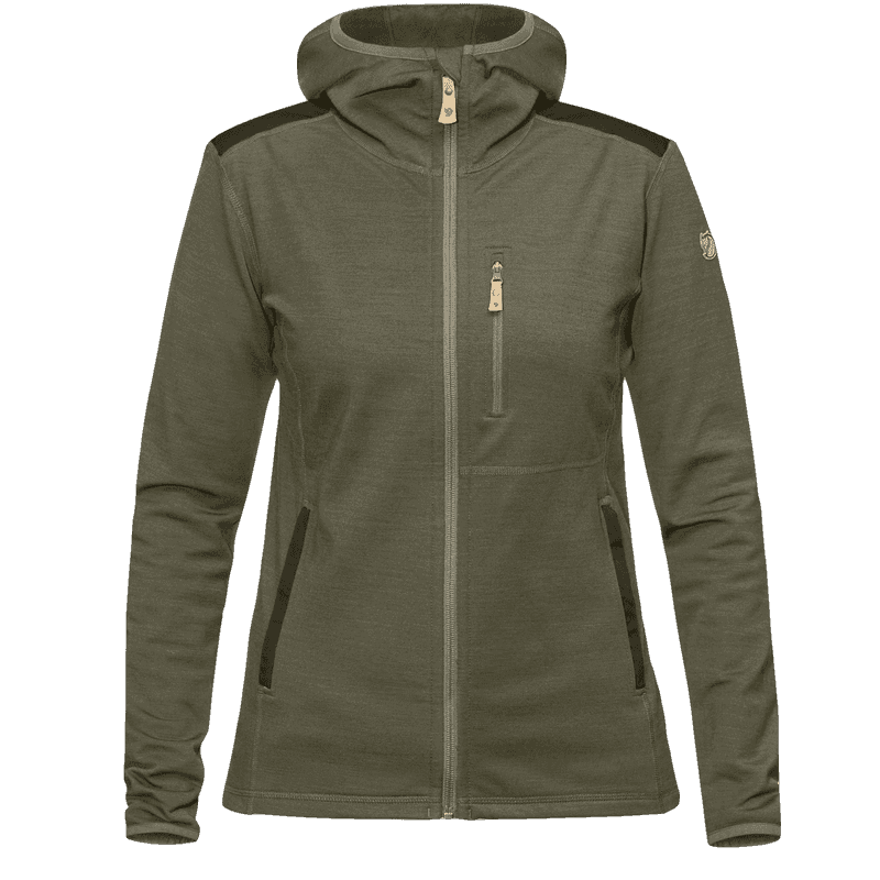 Fashion Keb Fleece Hoodie W Fjällräven Laurel Green-Deep Forest