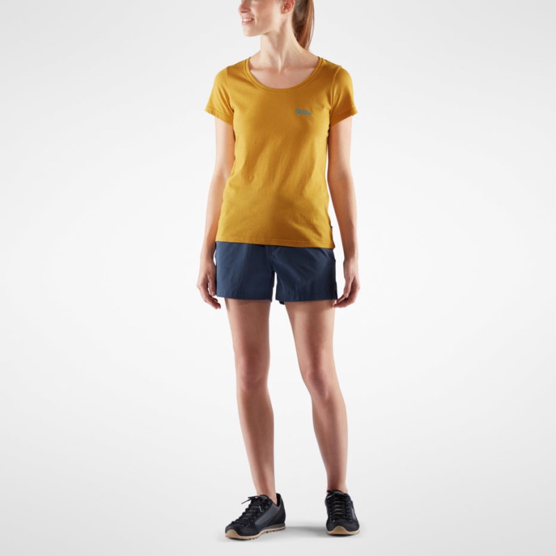 Clay Blue/Melange Fjällräven Logo T-Shirt W - 2 Colours