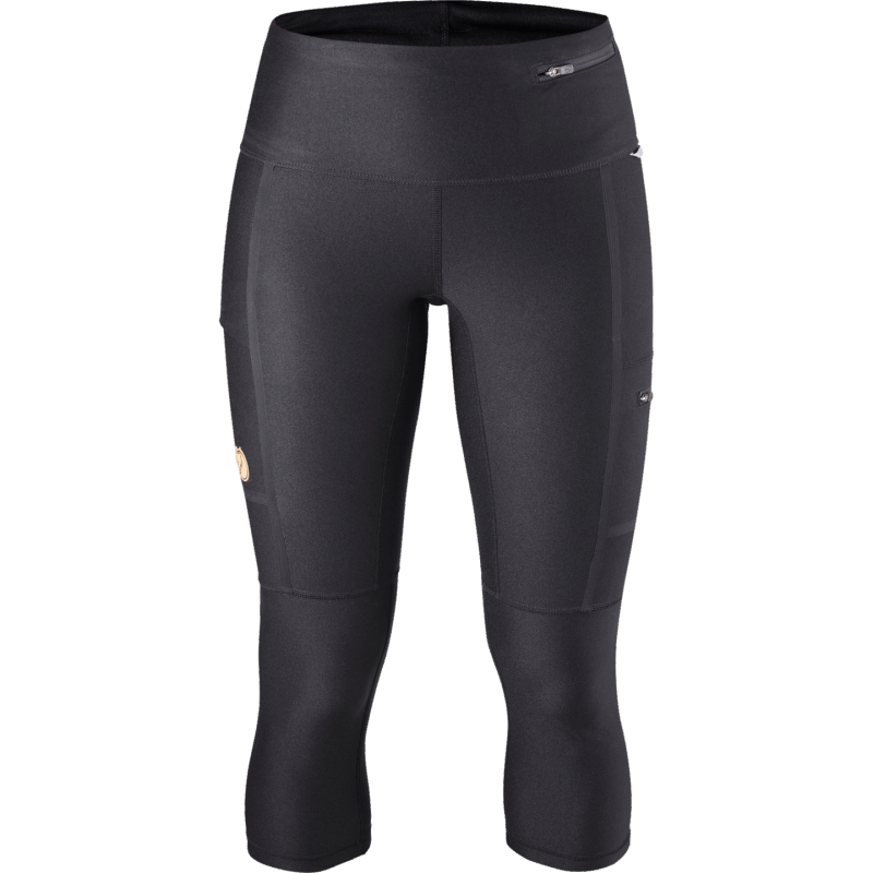 Black Fjällräven Abisko Trekking Tights 3/4 W