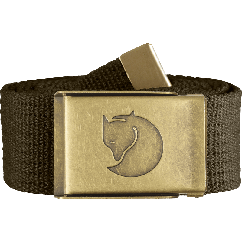 Dark Olive Fjällräven Canvas Brass Belt 4Cm