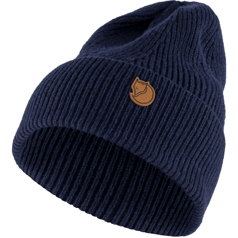 Fjällräven Brand Dark Navy Directional Rib Beanie
