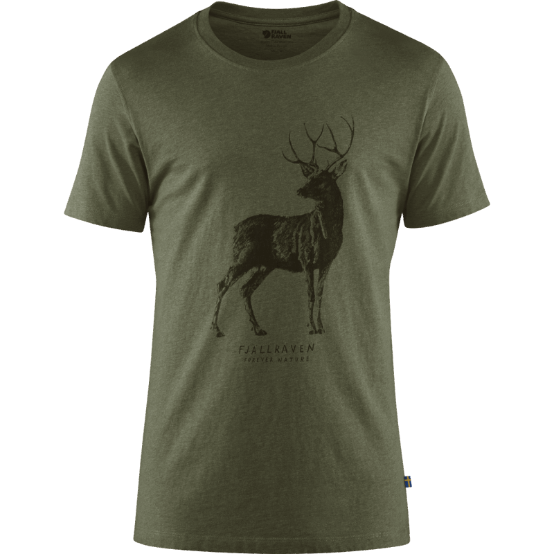 Deer Print T-Shirt M Fjällräven Tarmac