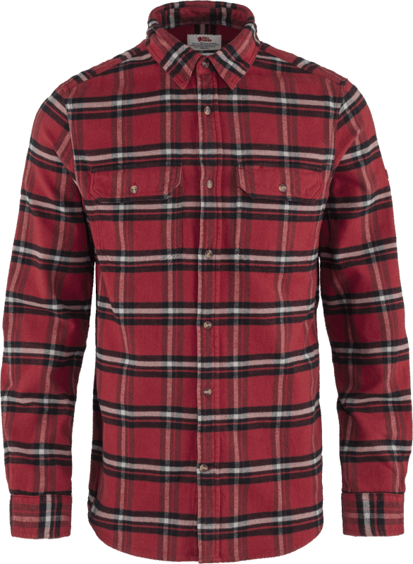 Övik Heavy Flannel Shirt M Fjällräven Red Oak/Fog