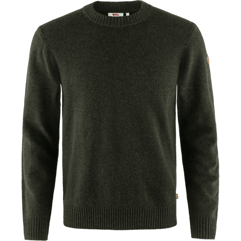 Dark Olive Fjällräven Övik Round-Neck Sweater M