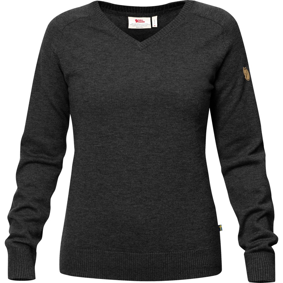 Fjällräven Srmland V-Neck Sweater W Dark Grey