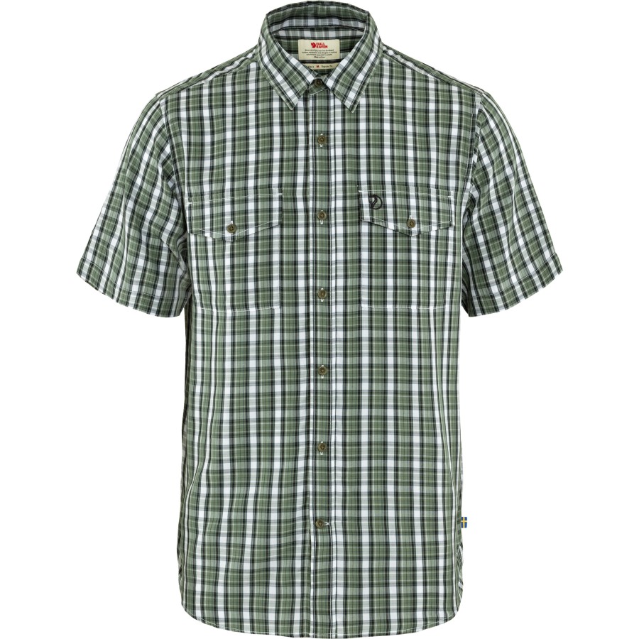 Abisko Cool Shirt Ss M Patina Green-Dark Navy Fjällräven Brand