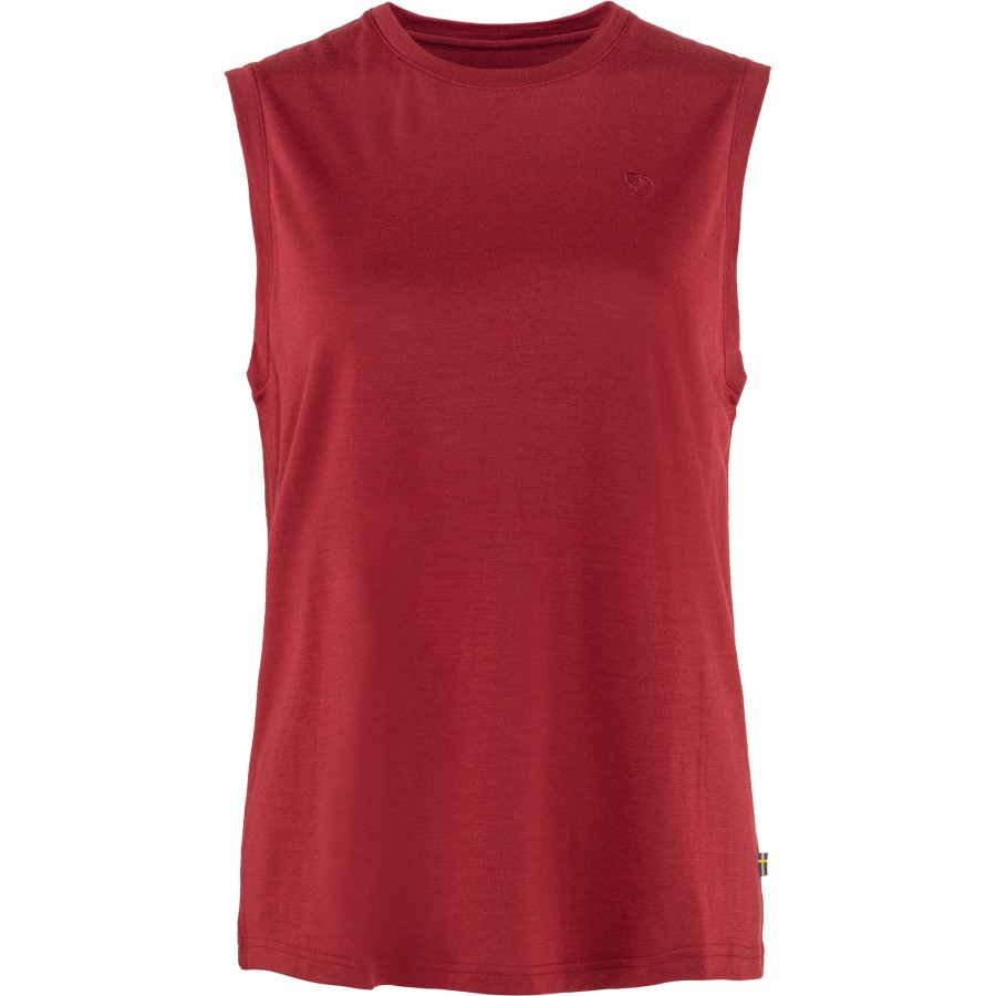 Pomegranate Red Fjällräven Abisko Wool Tank Top W