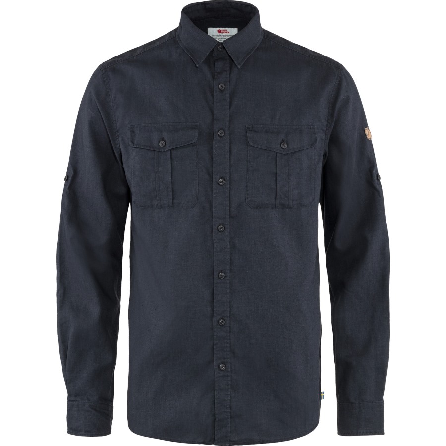 Dark Navy Fjällräven Övik Travel Shirt Ls M