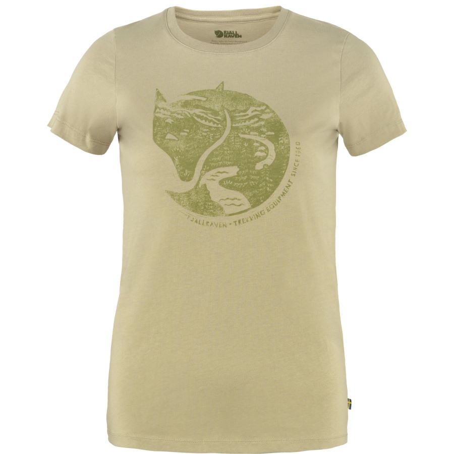 Arctic Fox Print T-Shirt W Sand Stone Fjällräven Brand