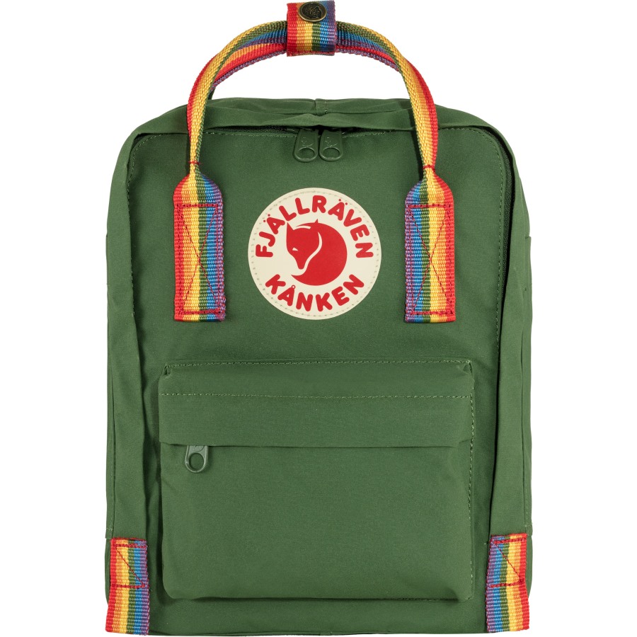 Fjällräven Kånken Rainbow Mini Spruce Green-Rainbow Pattern