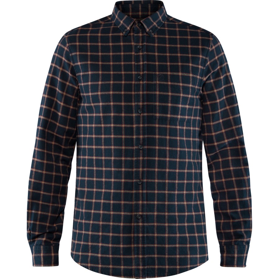 Övik Flannel Shirt M Fjällräven Dark Navy