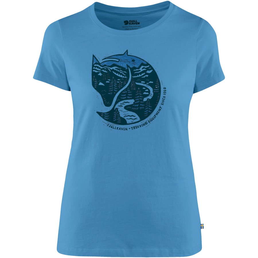 Fjällräven Arctic Fox Print T-Shirt W River Blue