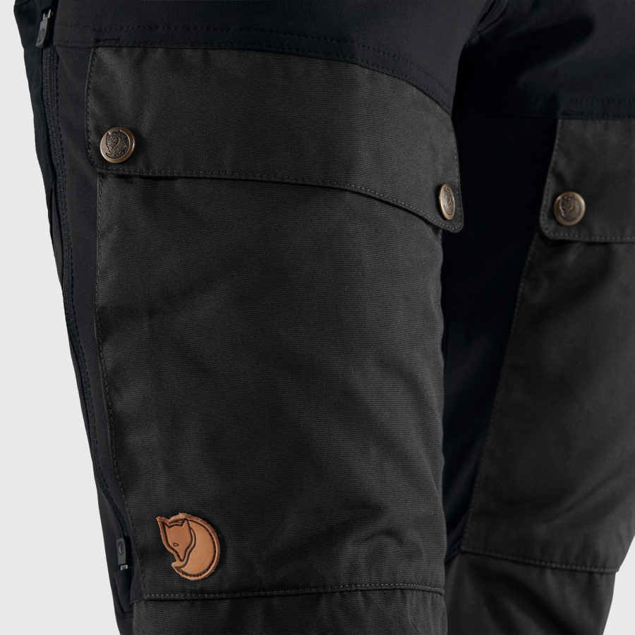 Black-Stone Grey Keb Trousers Curved W Short Fjällräven