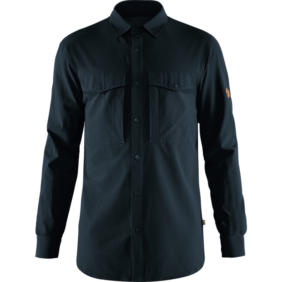 Dark Navy Fjällräven Brand Abisko Trekking Shirt M