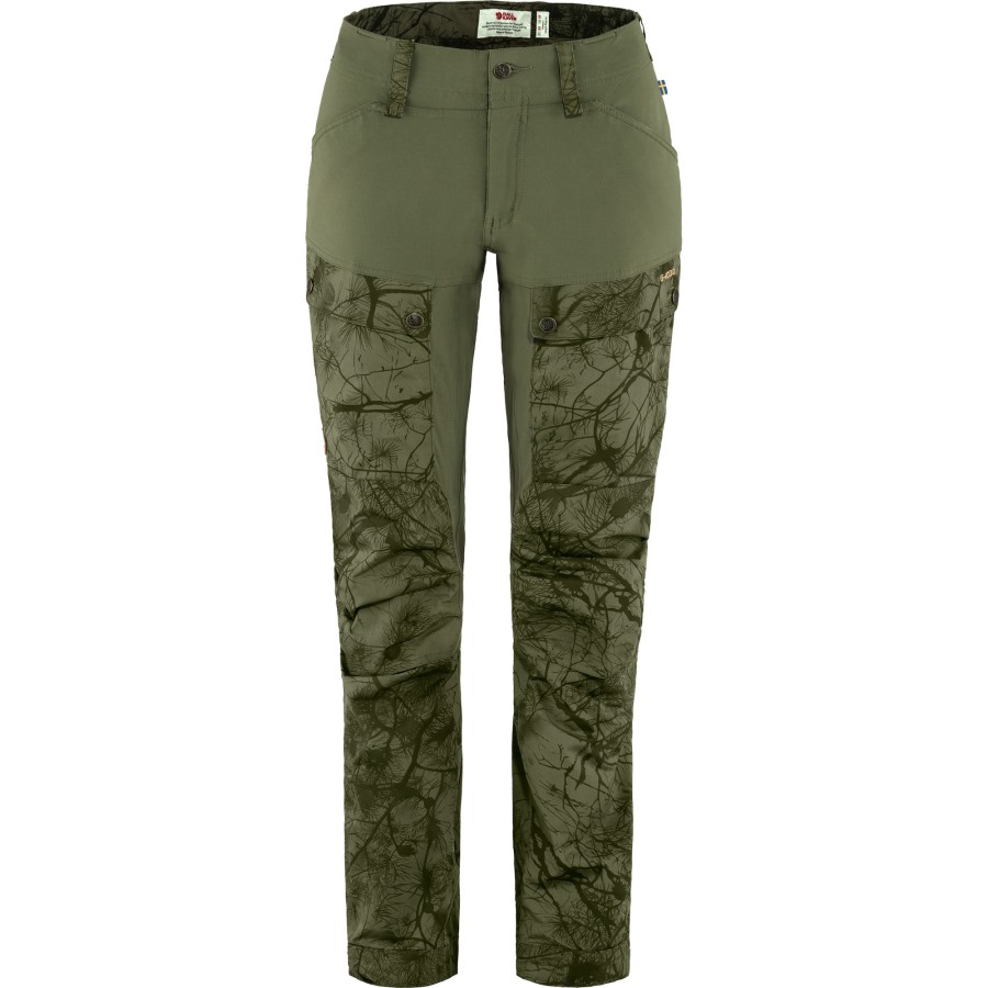 Fjällräven Green Camo-Laurel Green Keb Trousers Curved W Reg