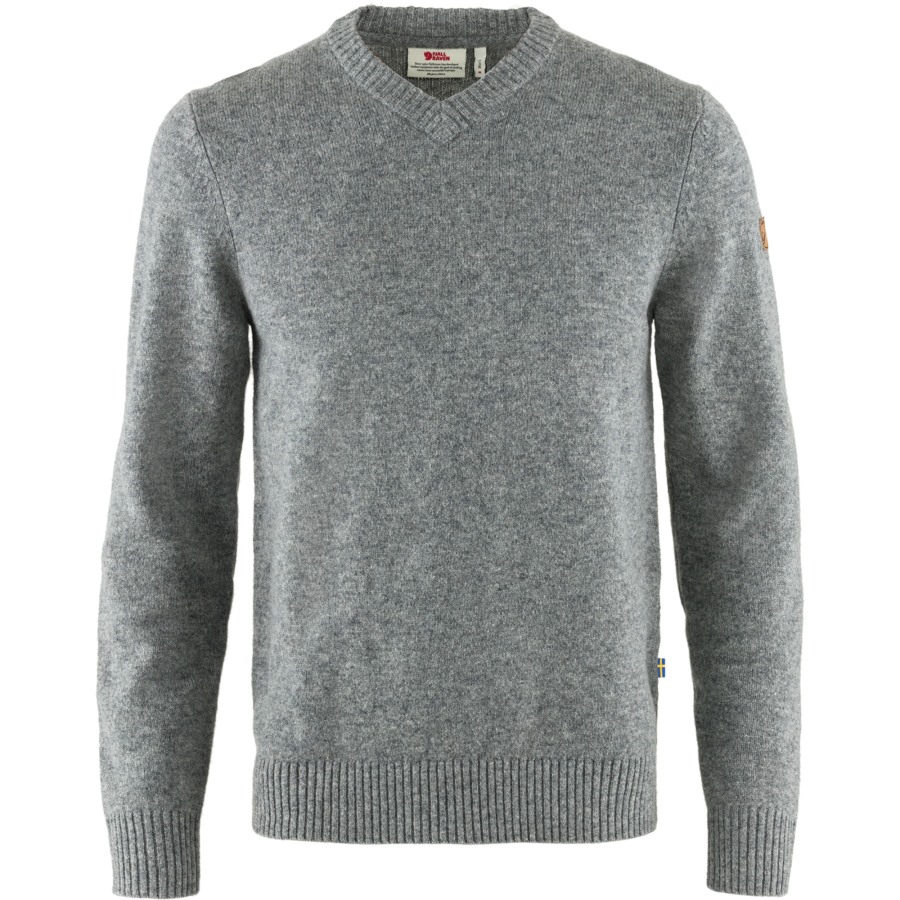 Grey Fjällräven Övik V-Neck Sweater M