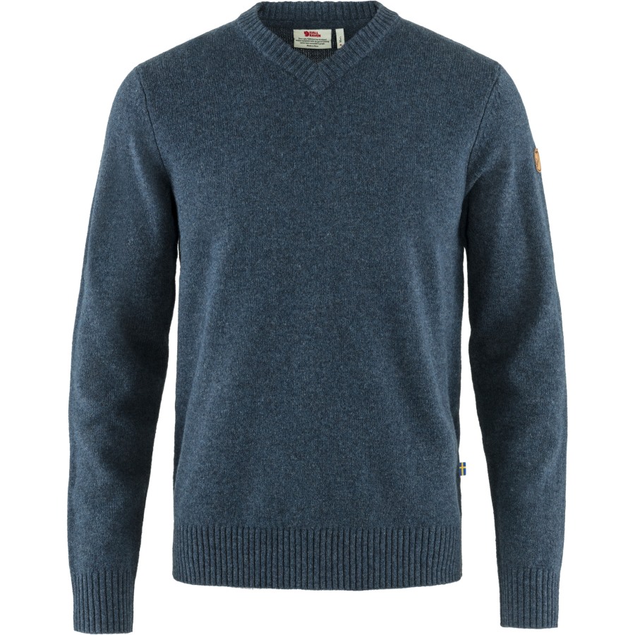 Fjällräven Navy Övik V-Neck Sweater M