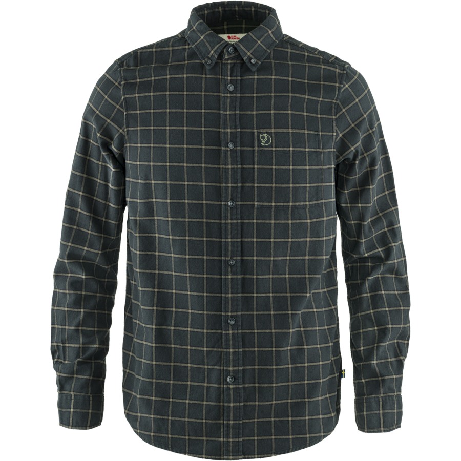 Dark Grey Övik Flannel Shirt M Fjällräven