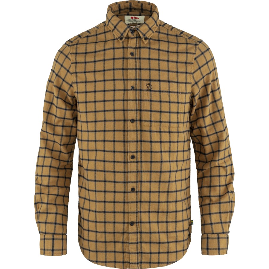 Fjällräven Buckwheat Brown-Dark Navy Övik Flannel Shirt M
