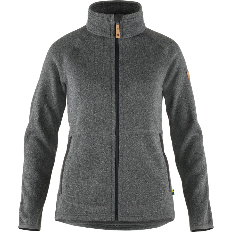 Dark Grey Fjällräven Övik Fleece Zip Sweater W