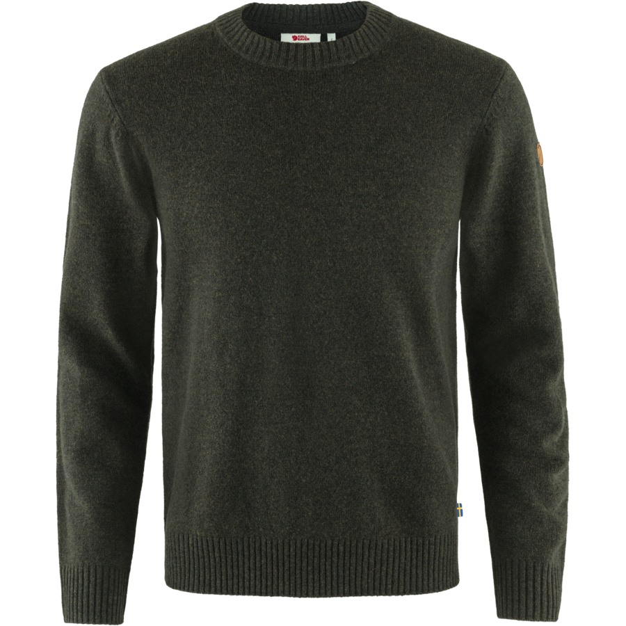 Övik Round-Neck Sweater M Fjällräven Dark Olive