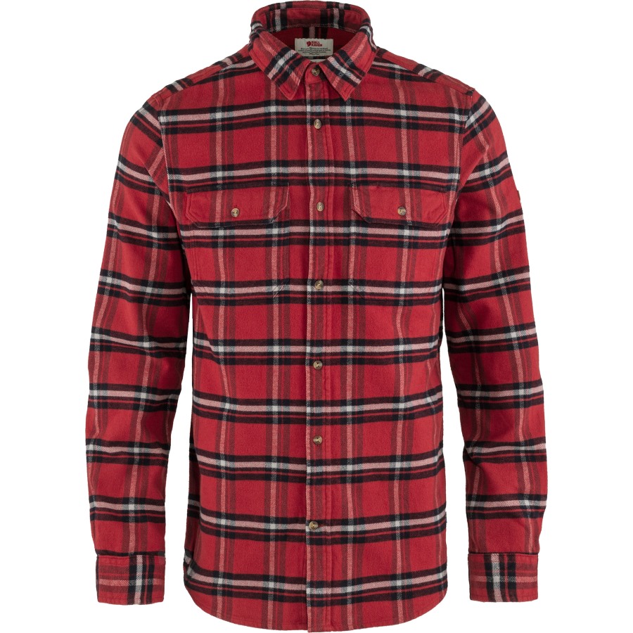 Övik Heavy Flannel Shirt M Red Oak-Fog Fjällräven