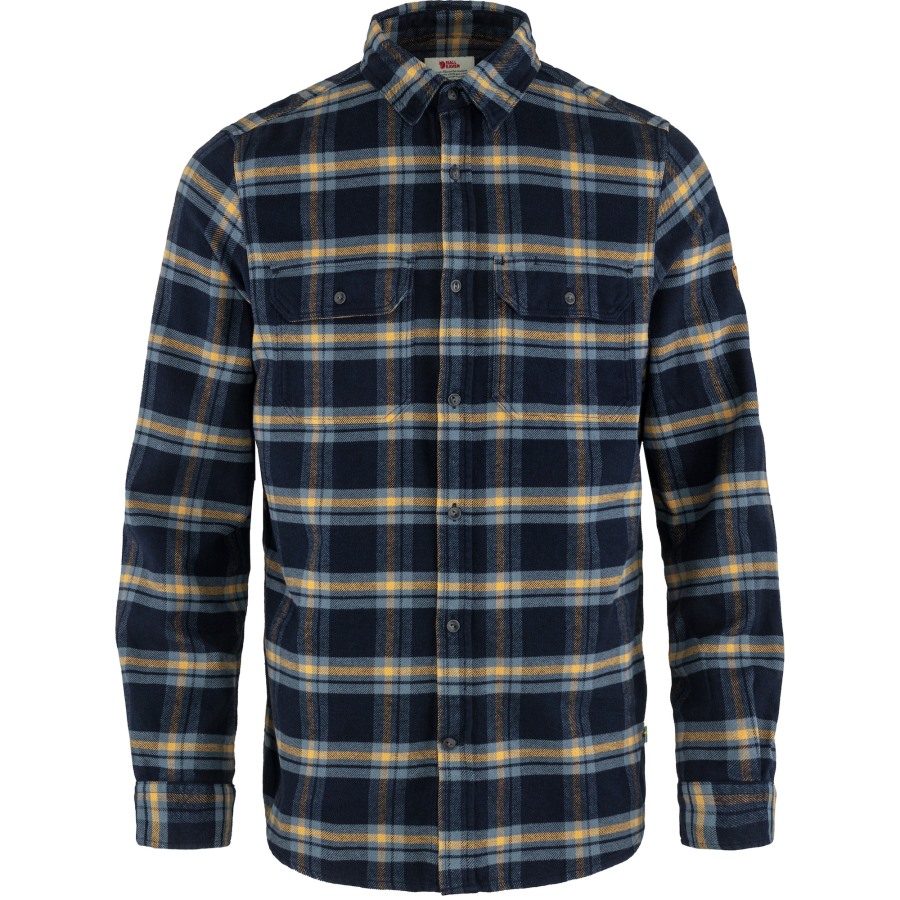 Övik Heavy Flannel Shirt M Fjällräven Dark Navy-Buckwheat Brown