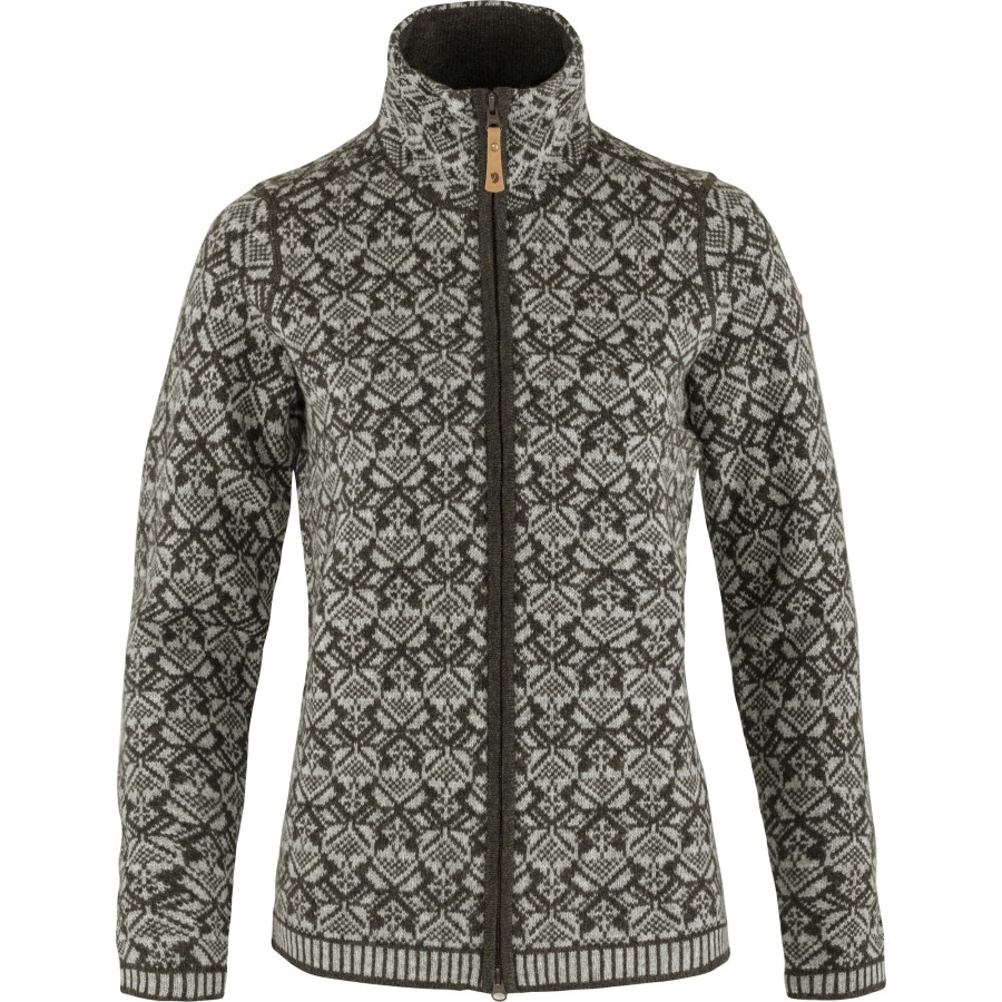 Snow Cardigan W Fjällräven Dark Olive