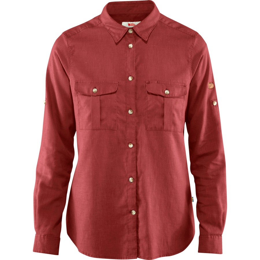 Fjällräven Brand Raspberry Red Övik Travel Shirt Ls W
