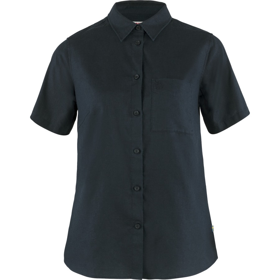 Dark Navy Fjällräven Övik Travel Shirt Ss W