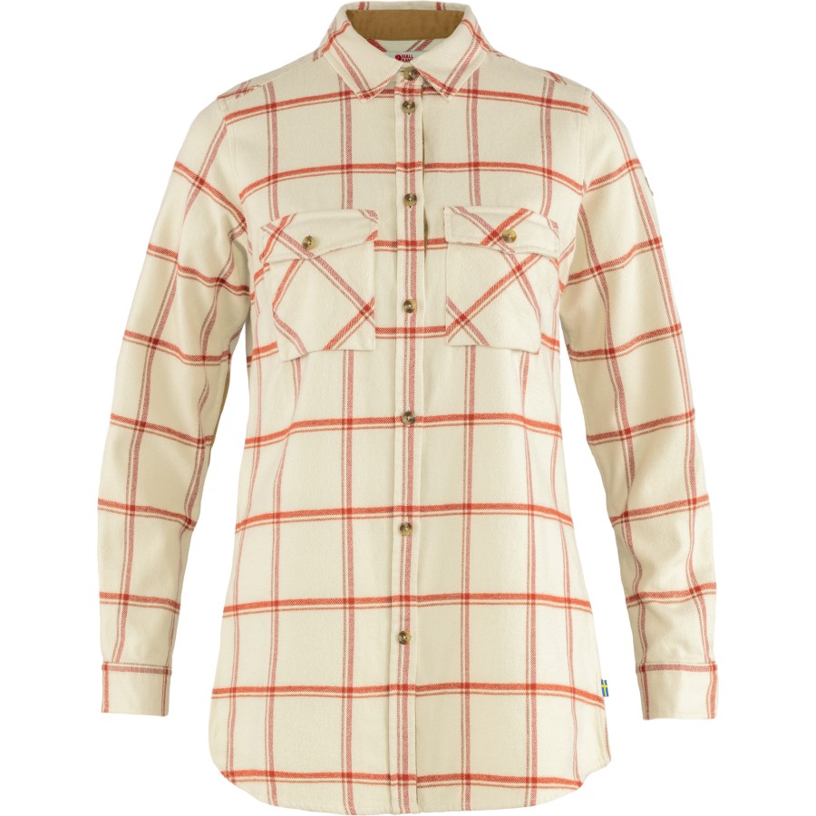 Övik Twill Shirt Ls W Fjällräven Chalk White-Cabin Red