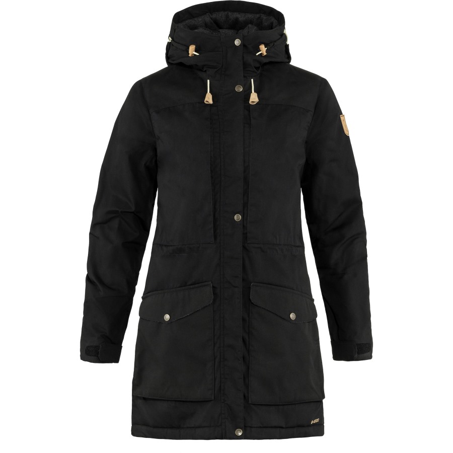 Black Fjällräven Brand Singi Wool Padded Parka W
