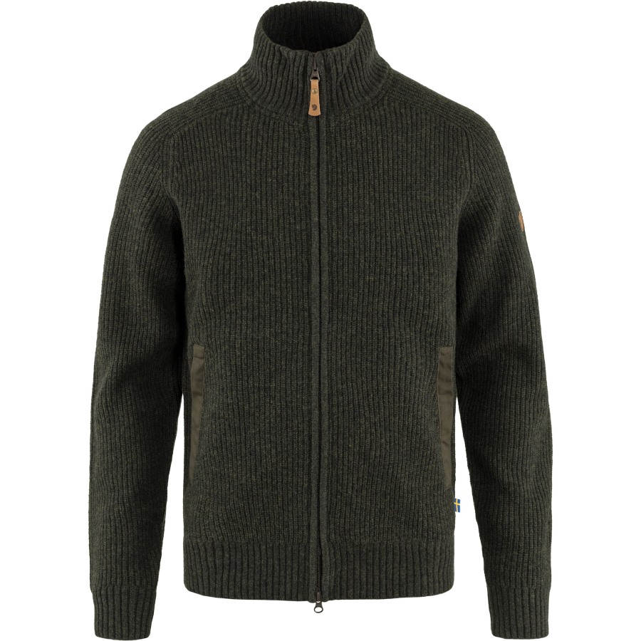 Dark Olive Övik Zip Cardigan Knit M Fjällräven Brand